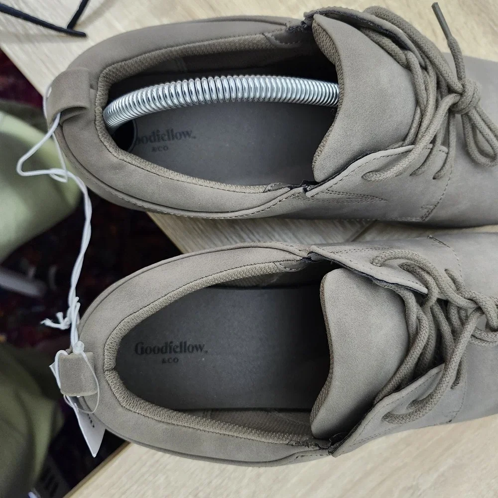New Men's Casual Oxford Shoes Gray Lace-Up Target Size 10.5M‎ Faux Leather